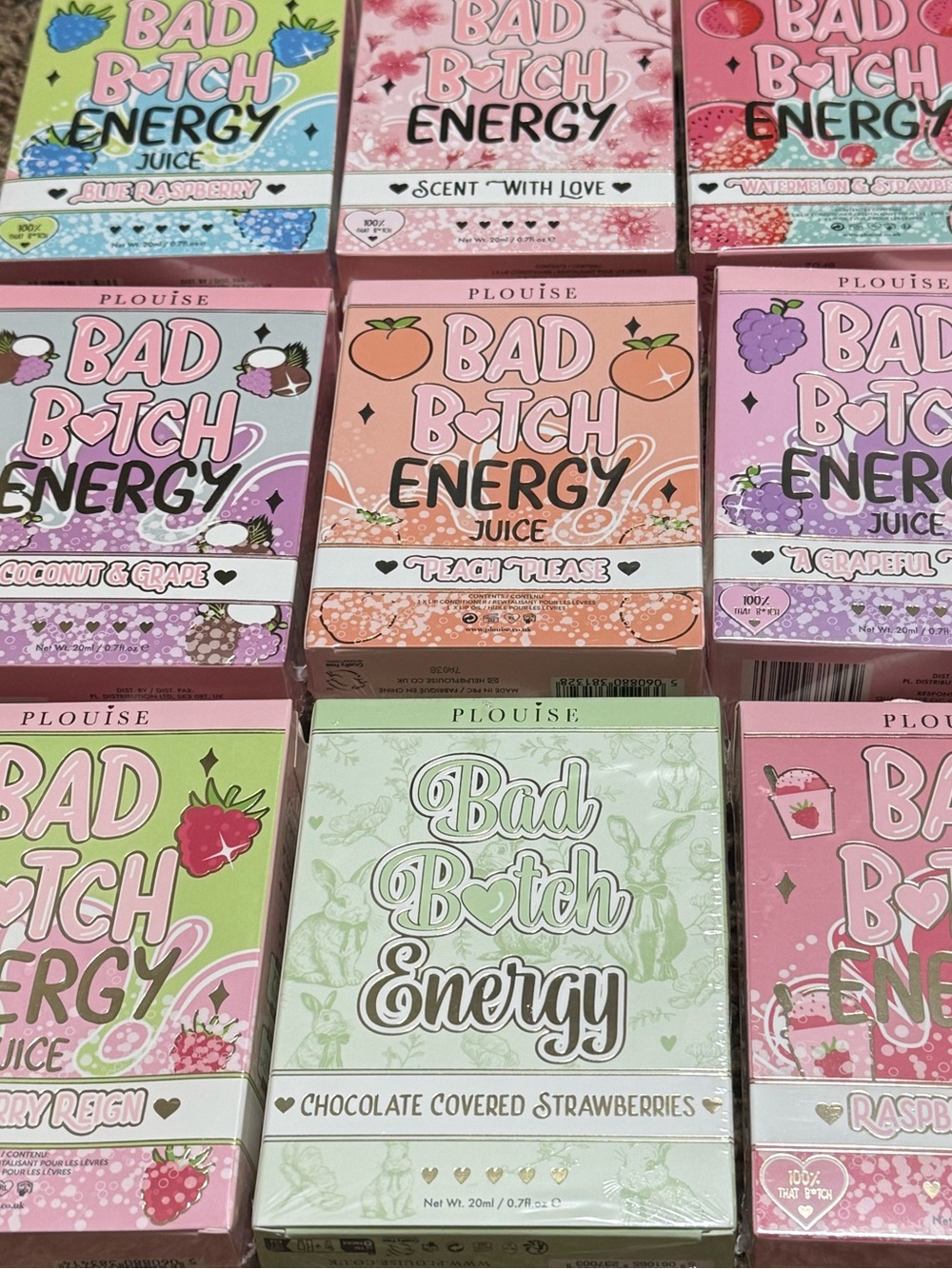 P. Louise Bad B Energy Juice Box LIP KIT. NEW IN SEALED BOX. LOT OF (9)